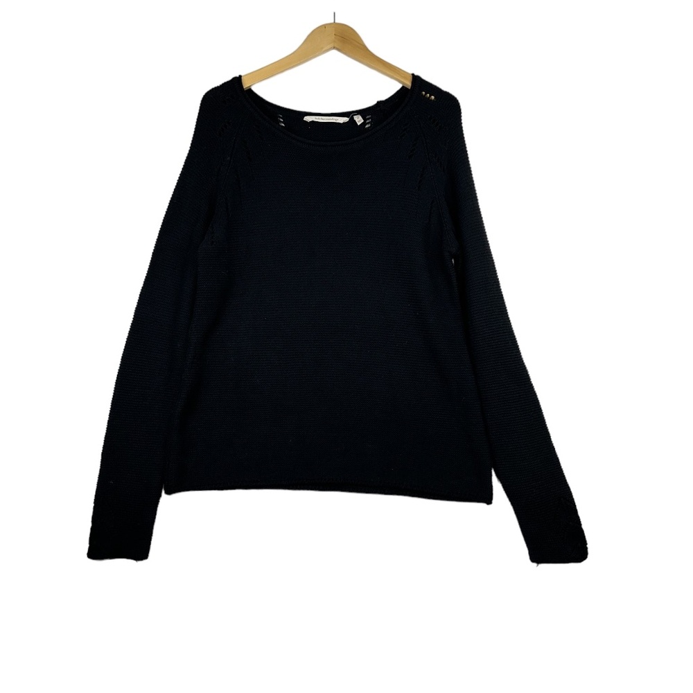 Soft Surroundings Boat Neck Black Sweater Size Medium